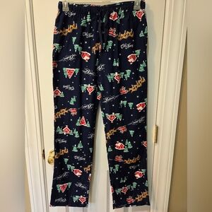 Old Navy Pajama Bottoms - Navy with Holiday Print